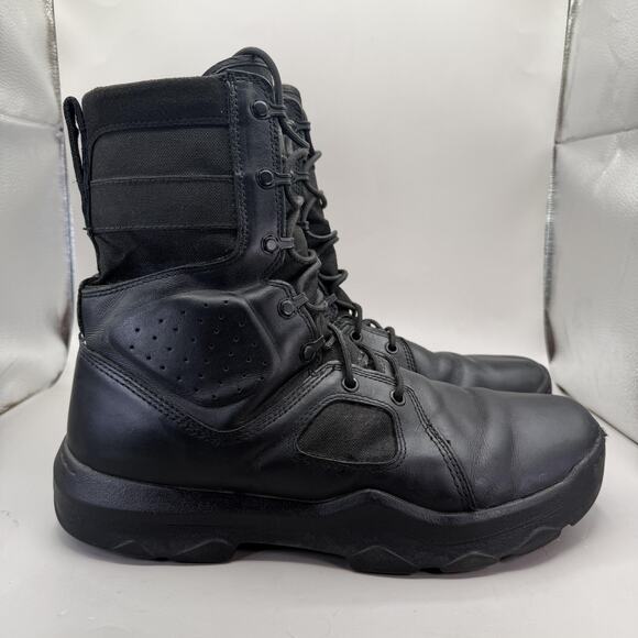 Under Armour FNP Zip Tactical Boots Mens 12 US Black Leather Combat 1296240-001 main image 5